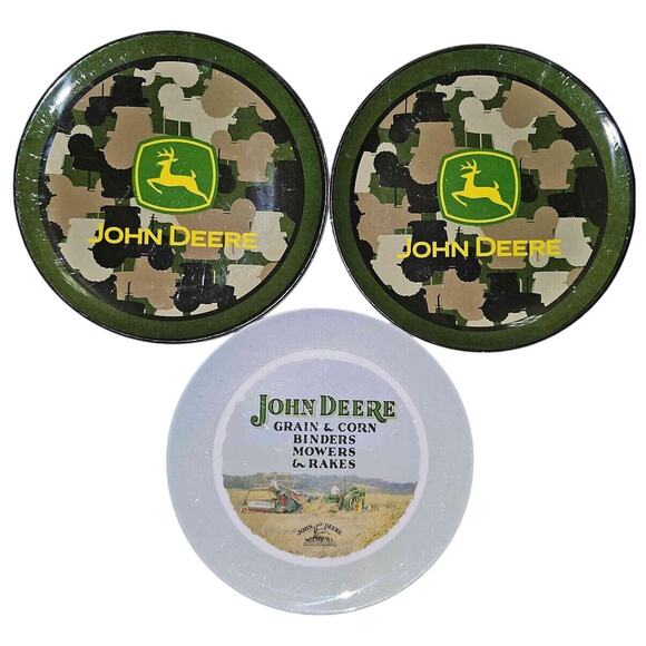 John Deere Licensed Product Camouflage Vintage Plates Set Melamine - Picture 1 of 14